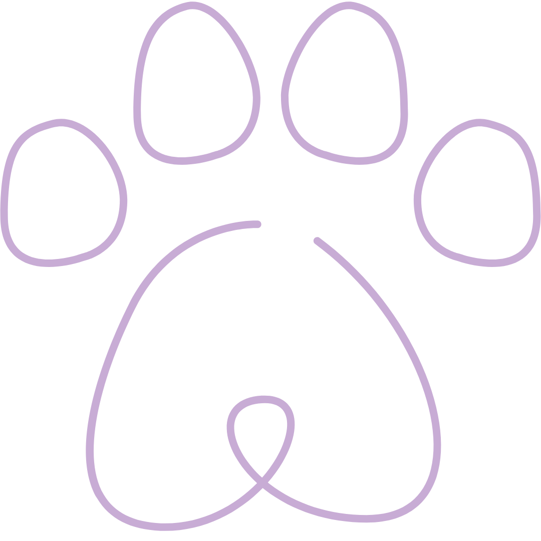 A purple paw print